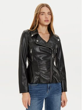 Guess Guess Jacke aus Kunstleder W4BL3T KCP70 Schwarz Regular Fit