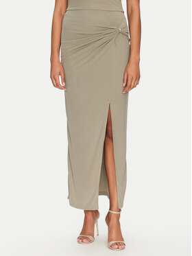 Guess Guess Midi sukňa W5GD0E KAQL2 Kaki Regular Fit