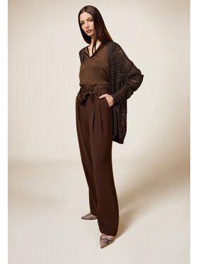 Oltre Oltre Spodnie materiałowe P087R008729N022 Brązowy Baggy Fit