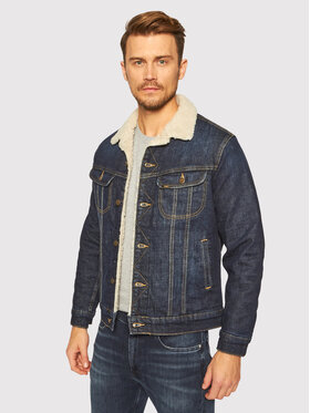 Lee Lee Kurtka jeansowa Sherpa L87APLMH 112122851 Granatowy Regular Fit