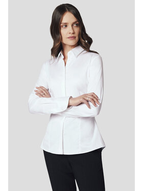 Lancerto Lancerto Koszula Koszula Damska Biała z Bawełną Celebrian Slim KO073224000070 Biały Slim Fit