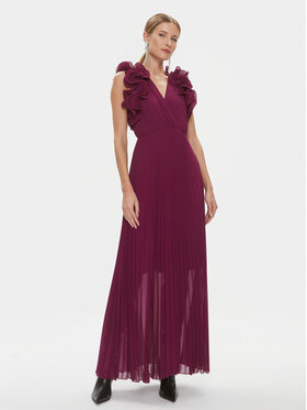 ViCOLO ViCOLO Večerní šaty TR0635 Bordó Regular Fit