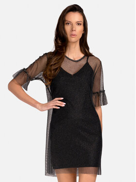 Miss Lou Miss Lou Abito da cocktail ZO-DONE3-CZ Nero Relaxed Fit