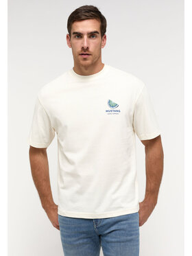 Mustang Mustang T-shirt ALVARADO Beige Loose Fit