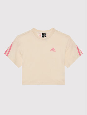 adidas adidas T-Shirt Future Icons Sport 3-Stripes HN1083 Beżowy Loose Fit