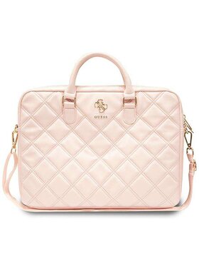 Guess Guess Torba na laptopa Quilted 4G Różowy