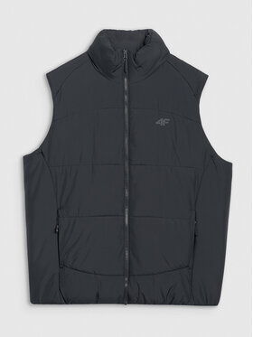 4F 4F Kamizelka MIDSHOP TEXTILE Czarny Regular Fit