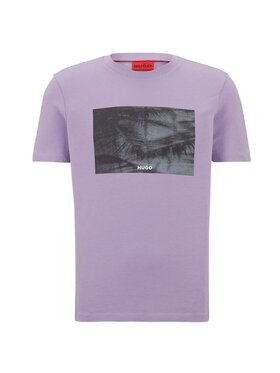 HUGO HUGO T-Shirt 50488913 10233396 564 Fioletowy Regular Fit