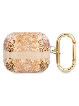 Guess Guess Etui na słuchawki Paisley Strap Złoty