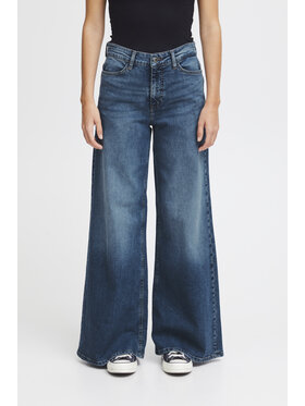 ICHI ICHI Jeansy IHTWIGGY WIDE Niebieski Wide Fit