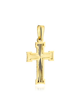 Fugart Fugart Kolczyki Złoty krzyżyk diamentowany w gładkiej oprawie FUG4-C00139-585 Złoty
