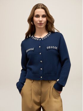 Oltre Oltre Cardigan M361J005101N034 Blu Slim Fit