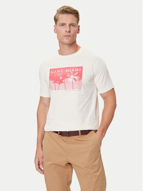 Gant Gant Marškinėliai 2003342 Écru Regular Fit
