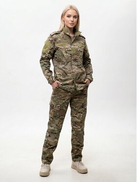 Jigga Wear Jigga Wear Komplet kurtka przeciwdeszczowa i spodnie Mundur Militarny Taktyczny moro camo harcerstwo 130539 Brązowy Regular Fit