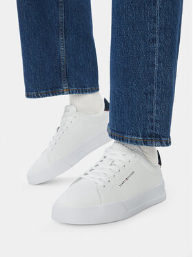 Tommy Hilfiger Tommy Hilfiger Sneakers Th Court Lth Detail Ess FM0FM05367 Bianco