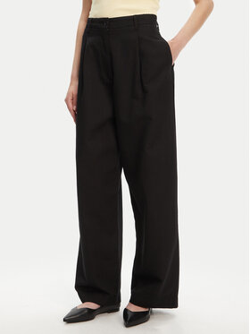 Tommy Hilfiger Tommy Hilfiger Παντελόνι υφασμάτινο WW0WW45780 Μαύρο Wide Leg