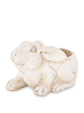 MIAhome MIAhome Osłonka cementowa 15x13x22 cm KRÓLIK Biały