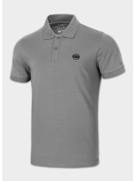 PITBULL PITBULL T-Shirt Koszulka Polo Jersey Slim Fit Small Logo S Szary Regular Fit