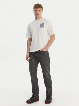 HUGO HUGO T-krekls Delel_RB 50564572 Balts Relaxed Fit
