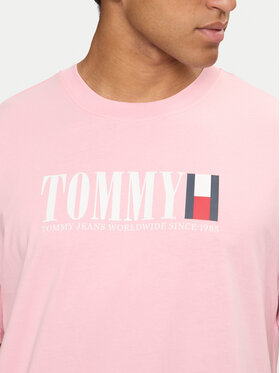 Tommy Jeans T-shirt DNA Flag DM0DM18533 Ružičasta Regular Fit