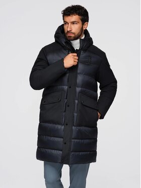 Ombre Ombre Kurtka zimowa OM-JALJ-0308 Czarny Regular Fit
