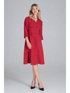 FIGL FIGL Sukienka M843 Bordowy Regular Fit