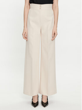 Maryley Maryley Riidest püksid 24EB680/43GE Beež Wide Leg