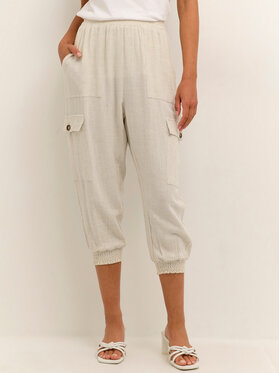 Kaffe Kaffe Текстилни панталони Liny 10505458 Бежов Relaxed Fit