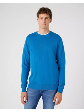 Wrangler Wrangler Sweter CREWNECK KNIT Niebieski Regular Fit