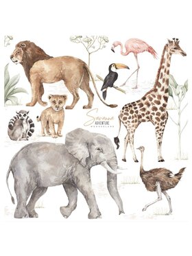 Dekornik Dekornik Naklejka ścienna Savanna Wonderland Zestaw Beżowy