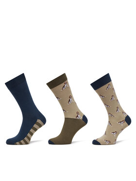 Barbour Barbour Vyriškų ilgų kojinių komplektas (3 poros) Beagle Dog MGS0070BE31 Smėlio