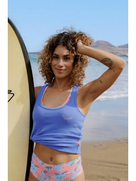 NAOKO NAOKO Top Saltwater Vibes Niebieski jasny Regular Fit