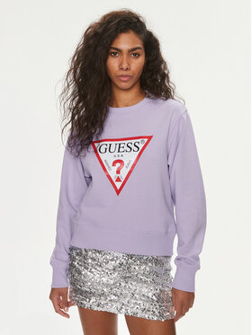 Guess Guess Majica dugih rukava W2YQ16 KBA10 Ljubičasta Regular Fit
