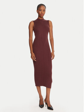 Guess Guess Úpletové šaty W5BK23 Z3OW2 Hnědá Slim Fit