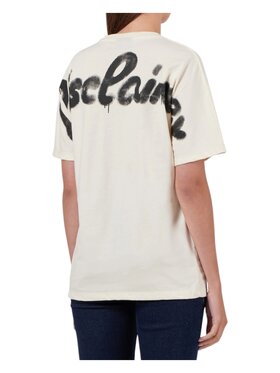DISCLAIMER DISCLAIMER T-Shirt 24ids54659-latte Biały Regular Fit