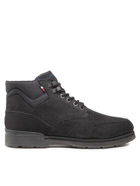 Tommy Hilfiger Tommy Hilfiger Μποτίνια Outdoor Hilfiger Nubuck Mix Boot FM0FM04201 Μαύρο
