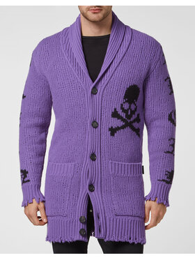 PHILIPP PLEIN PHILIPP PLEIN Kardigan 2413 Fioletowy Regular Fit