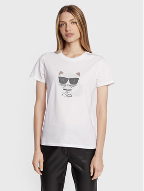 KARL LAGERFELD KARL LAGERFELD T-shirt Ikonik Choupette 216W1732 Bianco Regular Fit