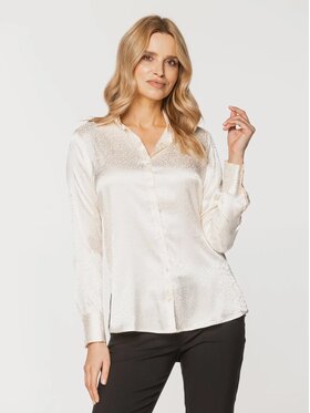 Willsoor Willsoor Bluzka 61425 Beżowy Regular Fit