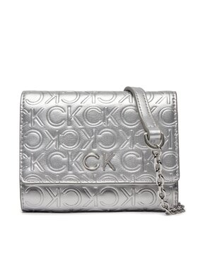 Calvin Klein Calvin Klein Handtasche Re-Lock Trifold Md W/Chain_Emb K60K611383 Silber