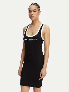 KARL LAGERFELD KARL LAGERFELD Ежедневна рокля B2W46087 Черен Slim Fit