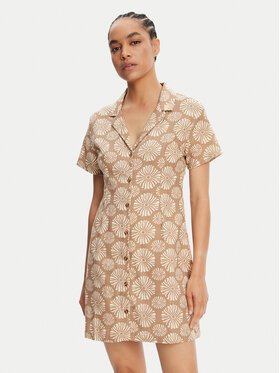 Roxy Roxy Рокля тип риза Happy Shiny Girls ERJWD03881 Кафяв Regular Fit