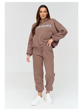 Makadamia Makadamia Dres A16 Brązowy Loose Fit