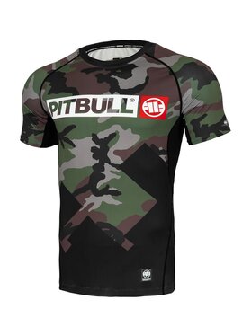 Pit Bull Pit Bull Koszulka techniczna Rashguard Cross Camo 3XL Zielony Slim Fit