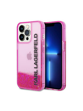 KARL LAGERFELD KARL LAGERFELD Etui na telefon Liquid Glitter Translucent Elongated Logo Case Różowy