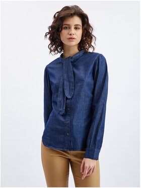 Orsay Orsay Koszula jeansowa 663656558000__38 Granatowy Regular Fit