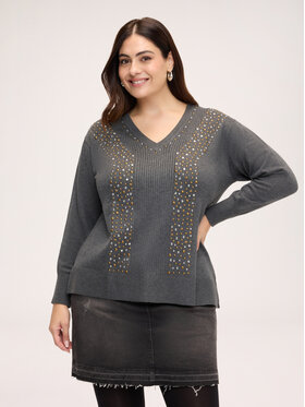 Fiorella Rubino Fiorella Rubino Sweter M468L008744N023 Szary Regular Fit