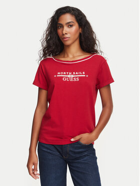 Guess Guess Тишърт W6YI58 K5317 Тъмночервен Regular Fit