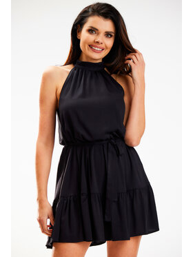Awama Awama Sukienka letnia A580 Czarny Basic Fit