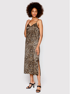 The Kooples The Kooples Poletna obleka Lopard FROB25006K Rjava Regular Fit